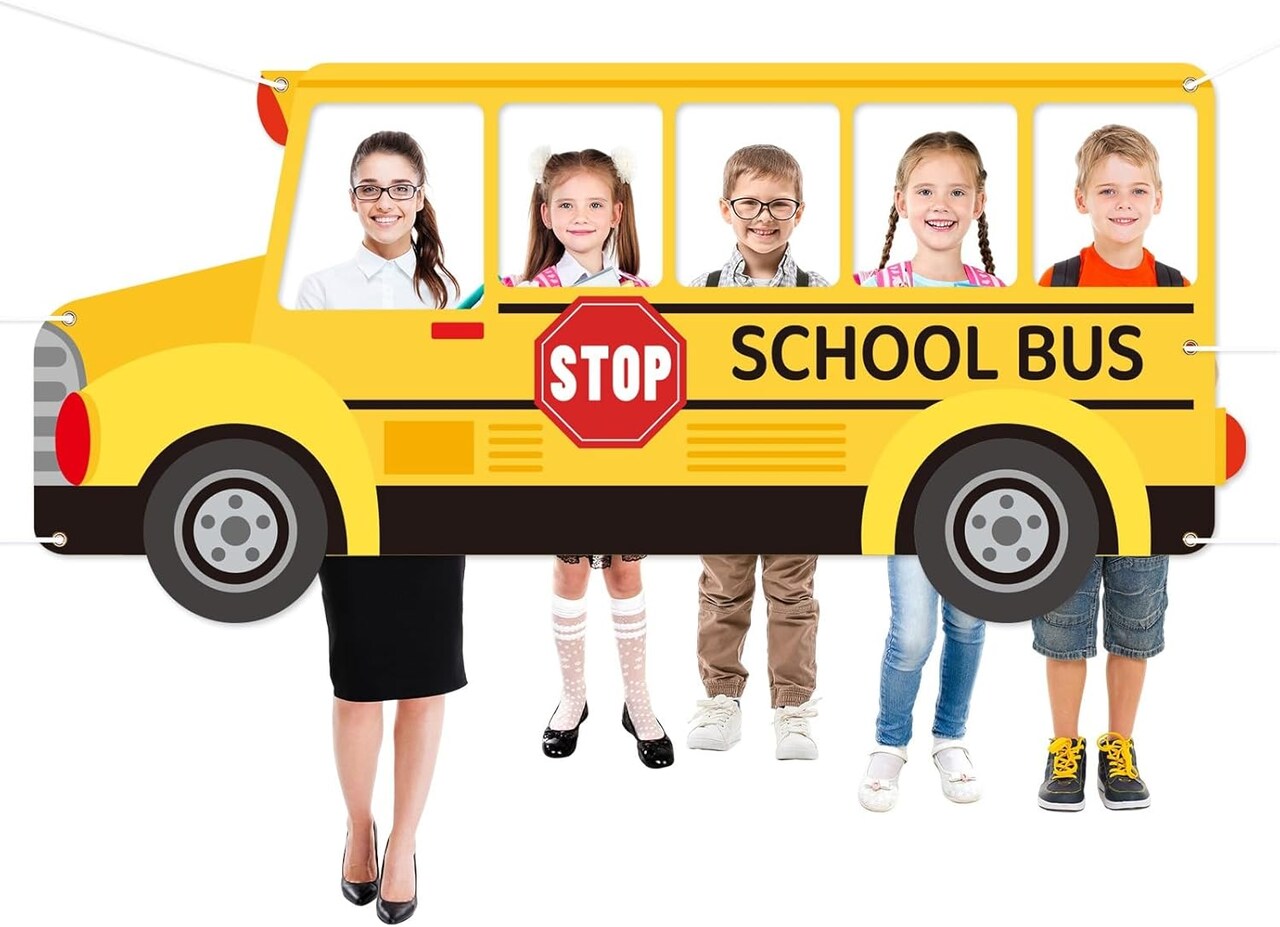 School Bus Photo Props Selfie Frame Back to School Decorations